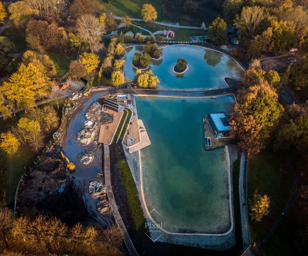 Park Lotników Polskich w Krakowie z lotu ptaka