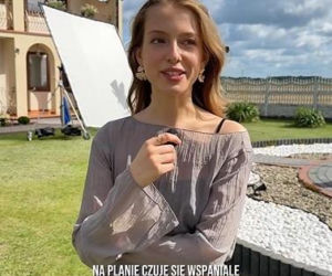 Karolina Ludwiniak na planie Rancza