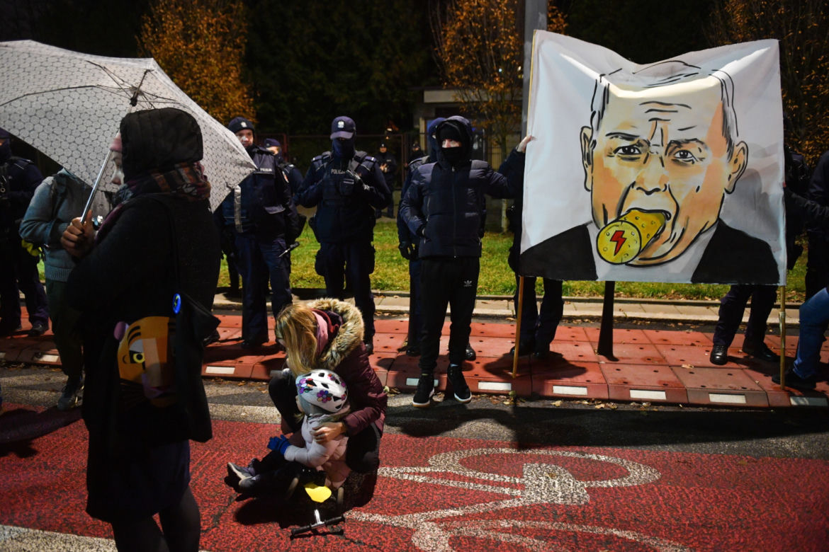Protest pod domem Jarosława Kaczyńskiego