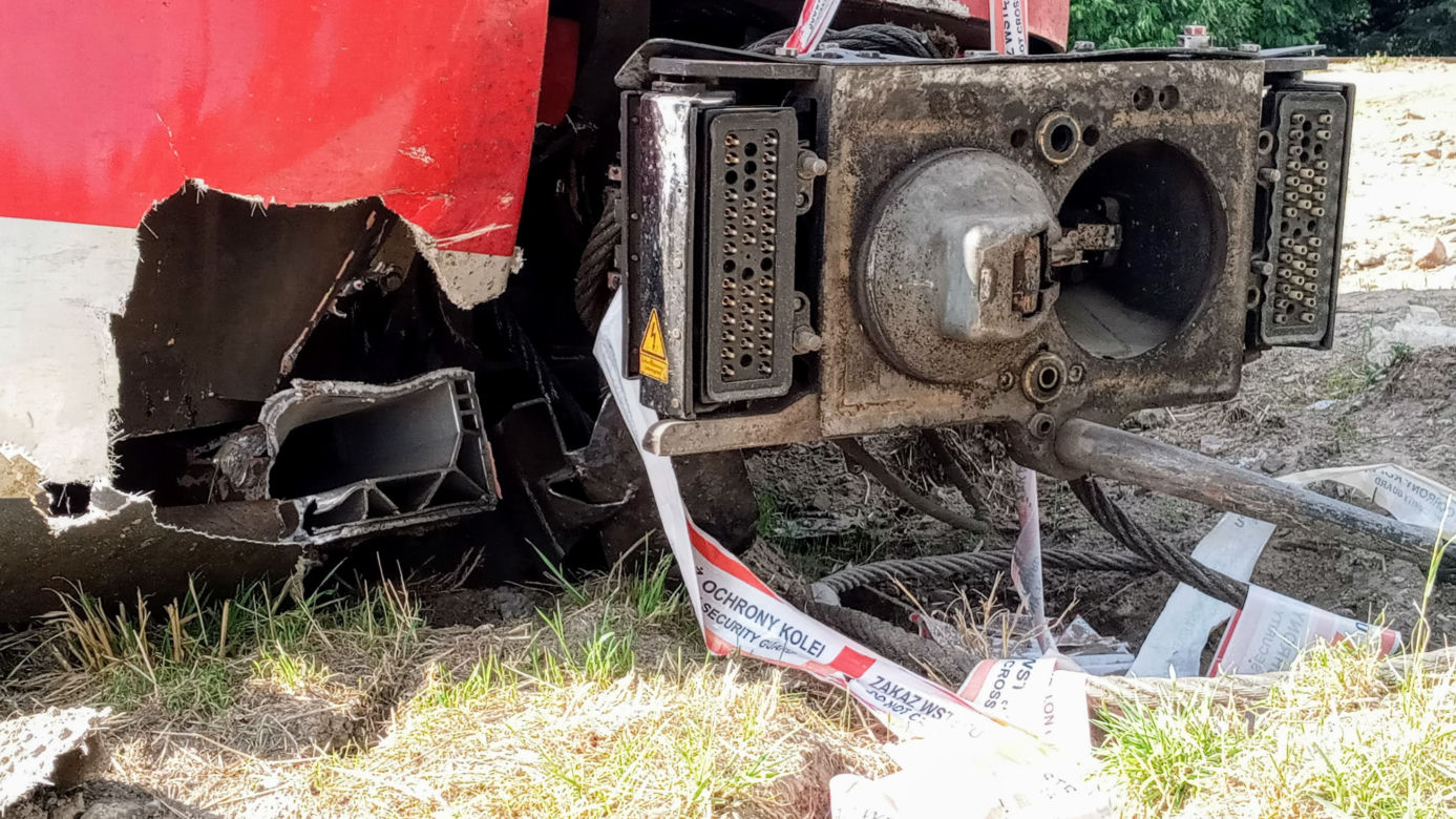 Wrak niemieckiego pociągu pod Kołbaskowem