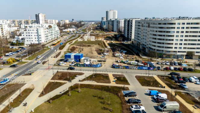 Park nad Południową Obwodnicą Warszawy w marcu 2026 r.