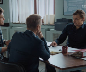 M jak miłość, odcinek 1591, Marcin (Mikołaj Roznerski), Andrzej (Krystian Wieczorek), policjant