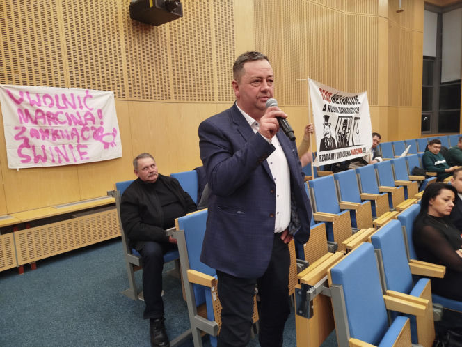 Protest rolników na spotkaniu z ministrem rolnictwa na Uniwersytecie w Siedlcach