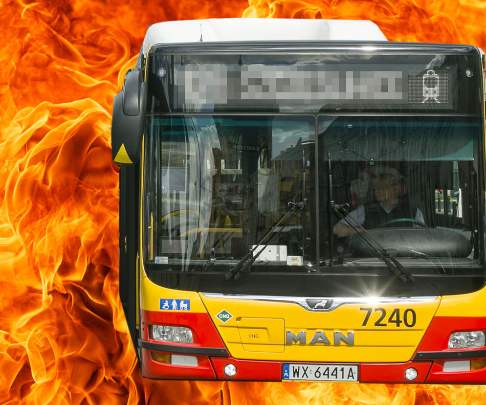 Autobus miejski, pożar