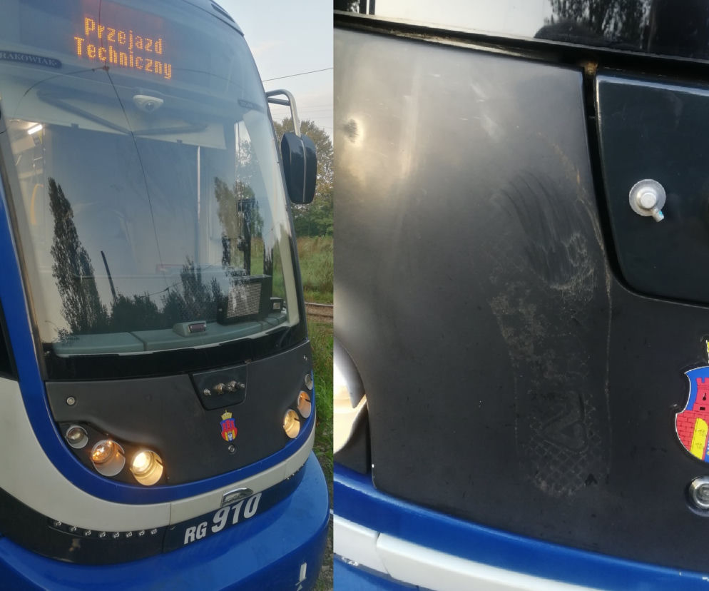 Kraków. Nietrzeźwy mężczyzna kopał wagoy tramwajowe