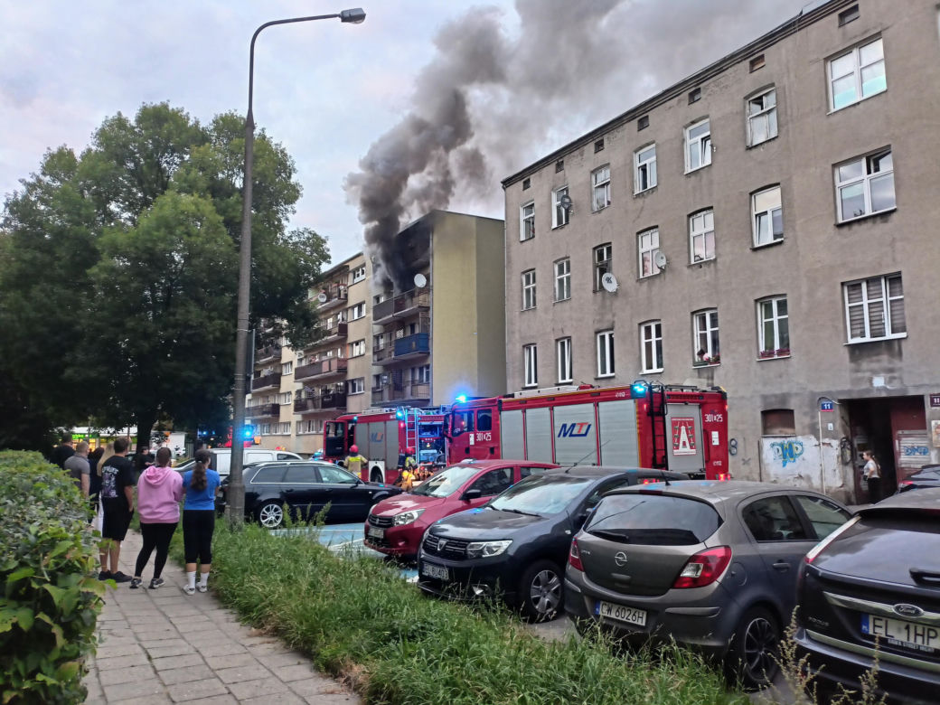 Pożar na Waryńskiego w Łodzi