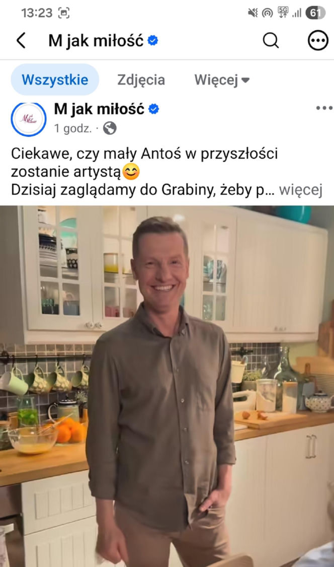 M jak miłość po wakacjach. Paweł (Rafał Mroczek) na planie