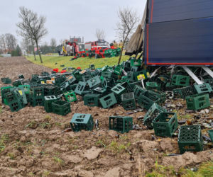 Troszkowo. Setki litrów piwa rozlały się na drogę