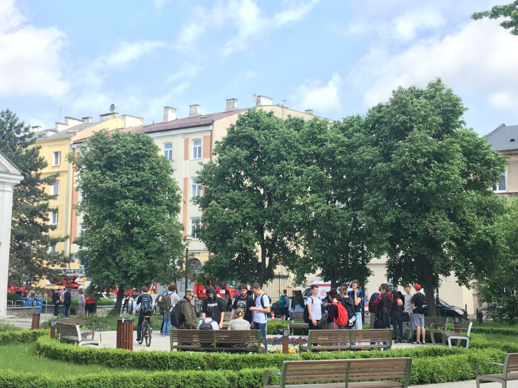 Lublin: Pożar w szkole w centrum miasta. Ewakuacja uczniów