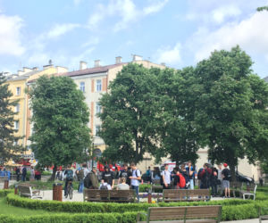 Lublin: Pożar w szkole w centrum miasta. Ewakuacja uczniów