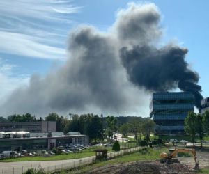 Pożar budynku przy Wadowickiej w Krakowie