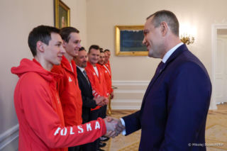 Kacper Tomasiak i skoczkowie u prezydenta