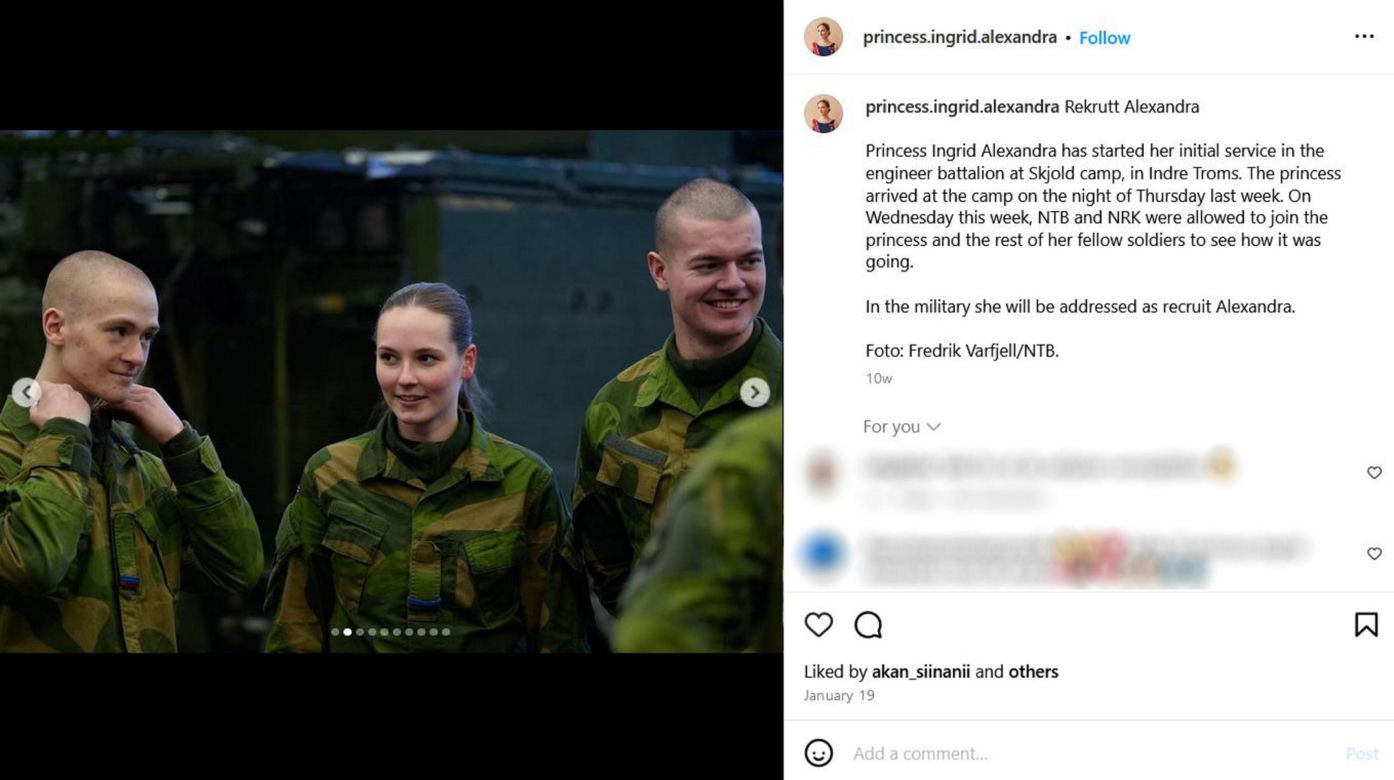 Księżniczka poszła w kamasze. Dostała broń, jest w armii. "Zero przywilejów"