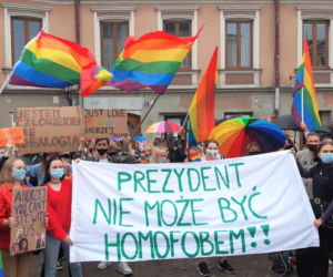Protest podczas wizyty Adrzeja Dudy