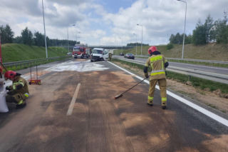 Wypadek na s7 w Zaleziance