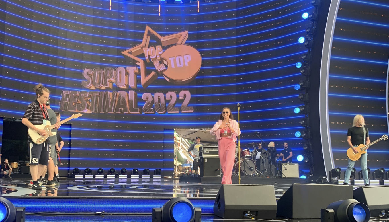 Natasza Ubrańska na próbach przed Sopot Festival 