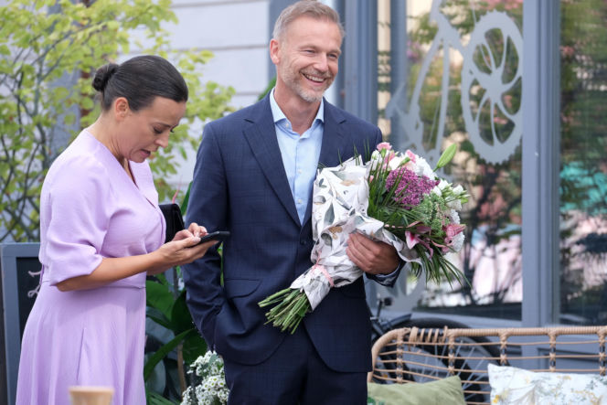 M jak miłość odc. 1903. Magda (Anna Mucha), Andrzej Budzyński (Krystian Wieczorek)