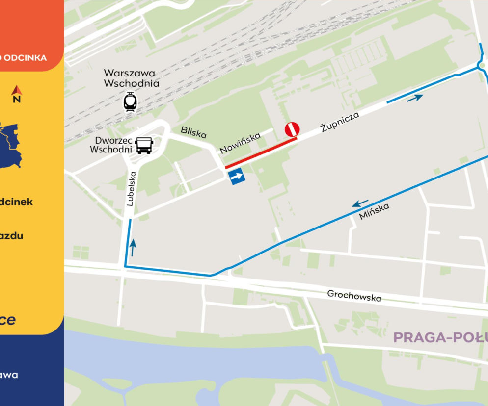 Kierowców i pasażerów na warszawskiej Pradze czekają duże utrudnienia, bo ważna ulica będzie jednokierunkowa aż do końca listopada
