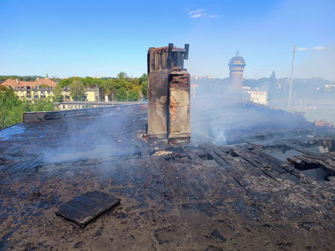 Pożar poddasza kamienicy