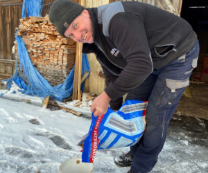 Bociany w środku zimy zawitały do Starej Kamionki na Podlasiu