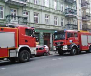 Pożar kamienicy przy ul. Emilii Plater w Szczecinie