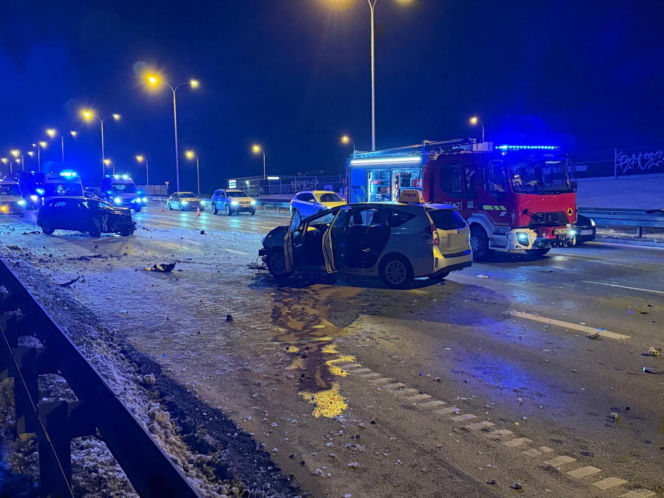 Cztery auta rozbite, sprawca zwiał. W akcji psy tropiące