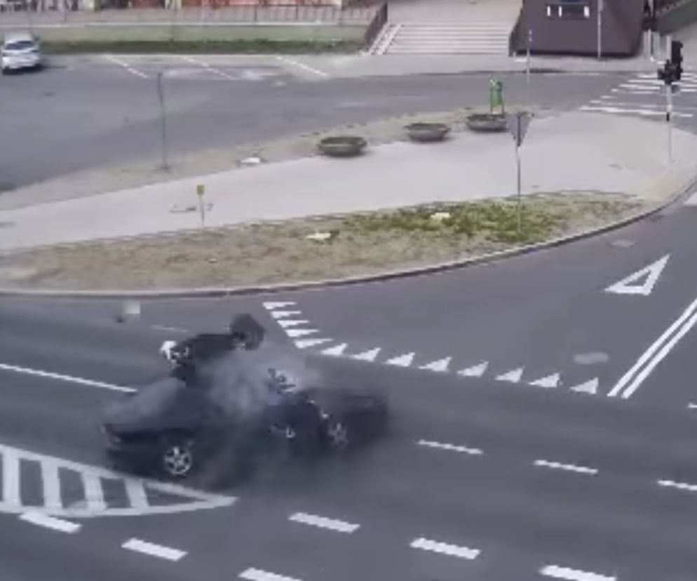 Wypadek motocykla w Lubinie