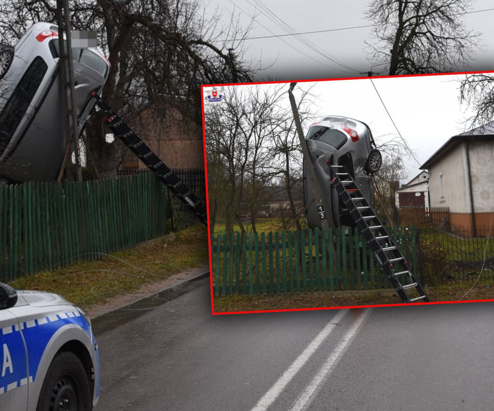 Młody kierowca przeholował na łuku drogi