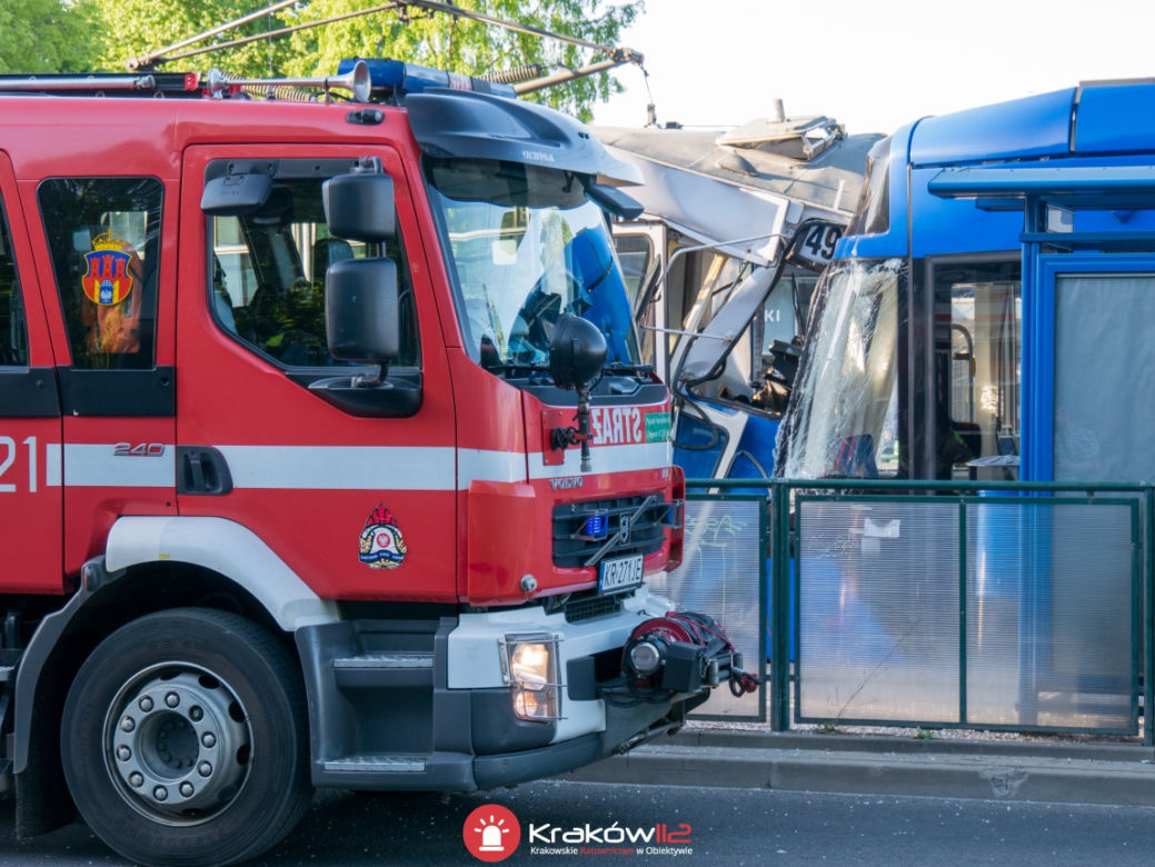 Zderzenie tramwajów na ul. Klimeckiego