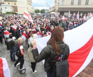 Manifestacja poparcia dla Białorusinów w Warszawie