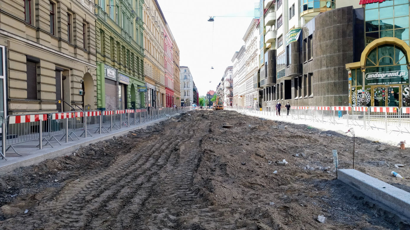 Przebudowa ulic w centrum Szczecina - maj 2020