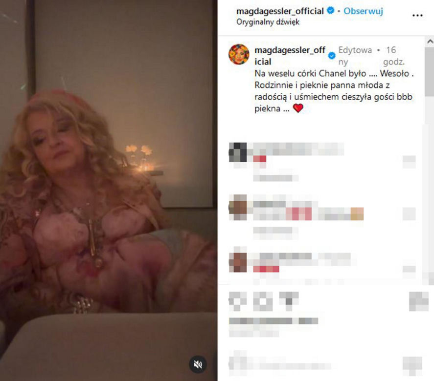Magda Gessler na ślubie córki swojego partnera Waldemara Kozerawskiego