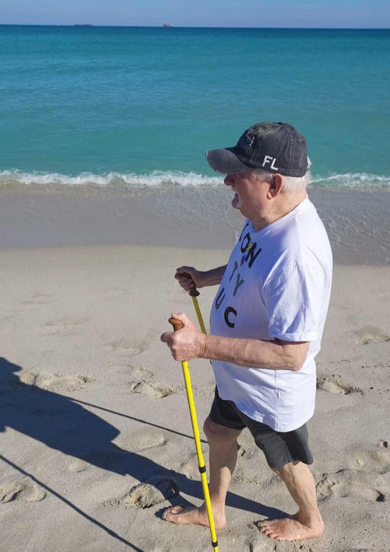Wałęsa na plaży w Miami