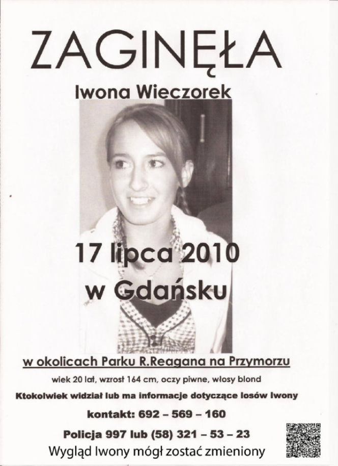 Iwona Wieczorek, zaginięcie Iwony Wieczorek
