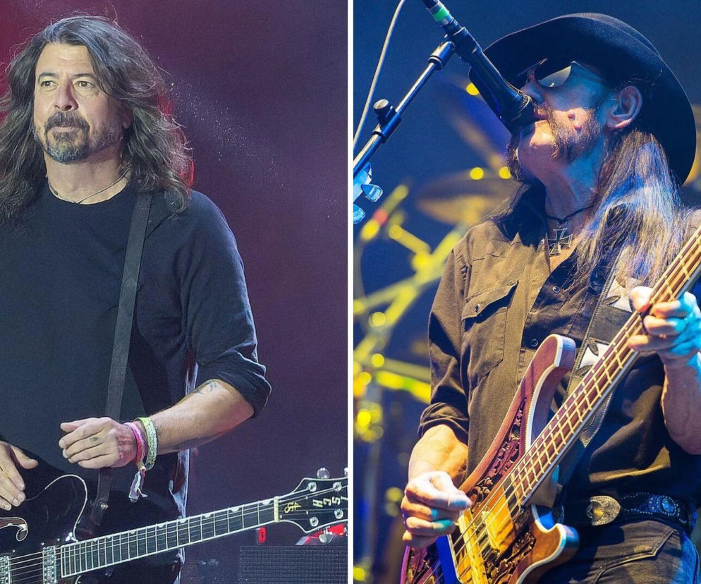 Dave Grohl z gitarą oraz obok Lemmy Kilmister grający na basie. O ich wspólnych nagraniach przeczytasz na EskaRock.