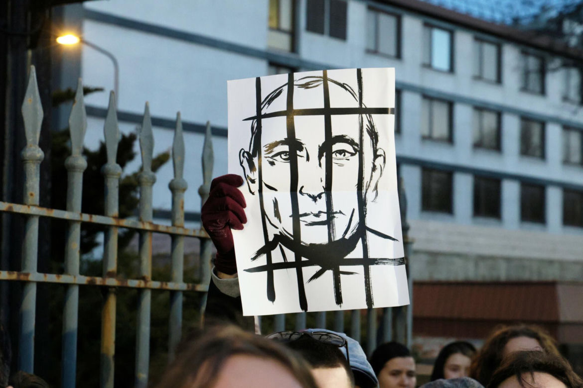 Protest pod ambasadą Rosji w Warszawie
