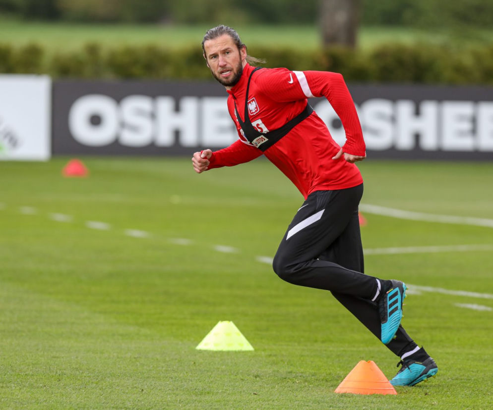 Grzegorz Krychowiak na treningu reprezentacji w Opalenicy