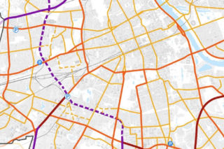 Trasa N-S w Warszawie na mapie z projektu Strategii Rozwoju Warszawy 2040+