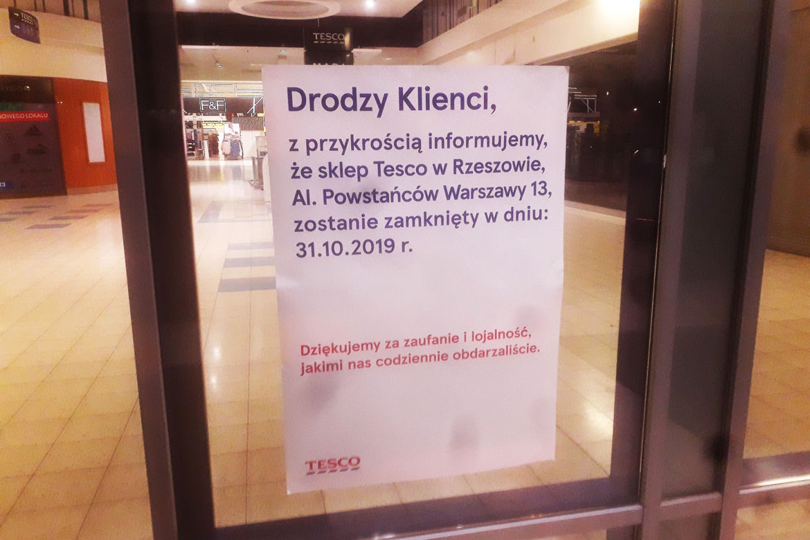 Zamknięcie Tesco w Rzeszowie lada dzień