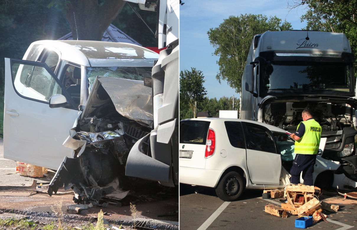Potworny wypadek pod Siedlcami. 69-latka zmiażdżona przez tira. Wcześniej sprzedawała truskawki