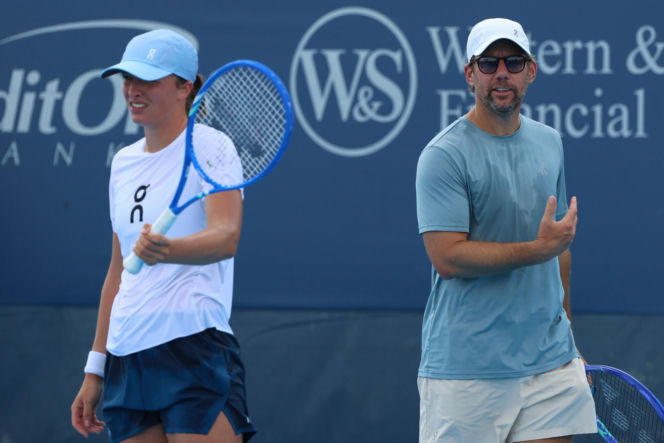 Iga Świątek i Wim Fissette. Nerwy na treningu