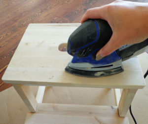 Taboret ze schodkiem IKEA w wersji decoupage