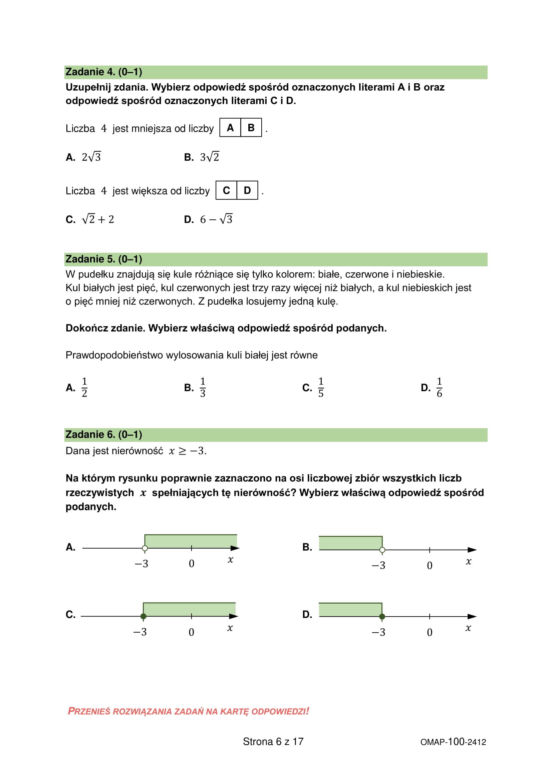Próbny egzamin ósmoklasisty 2024 - MATEMATYKA