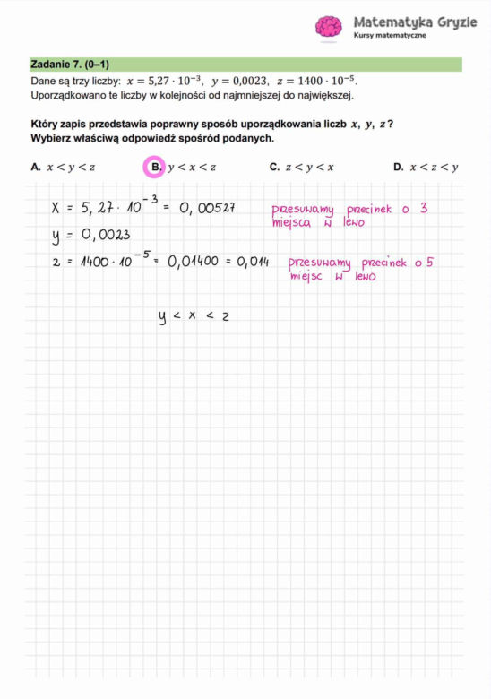 Próbny egzamin ósmoklasisty 2026 - MATEMATYKA. Poprawne odpowiedzi