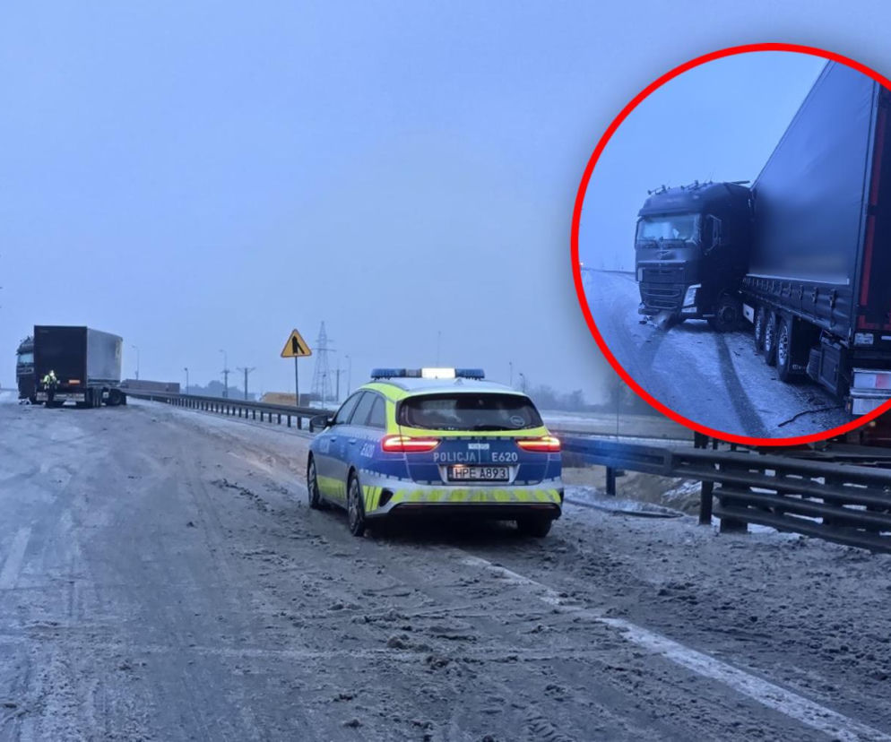 Groźne zdarzenie na S3. Ciężarowka wpadła w poślizg