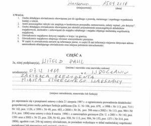 Oświadczenie majątkowe Witolda Pahla