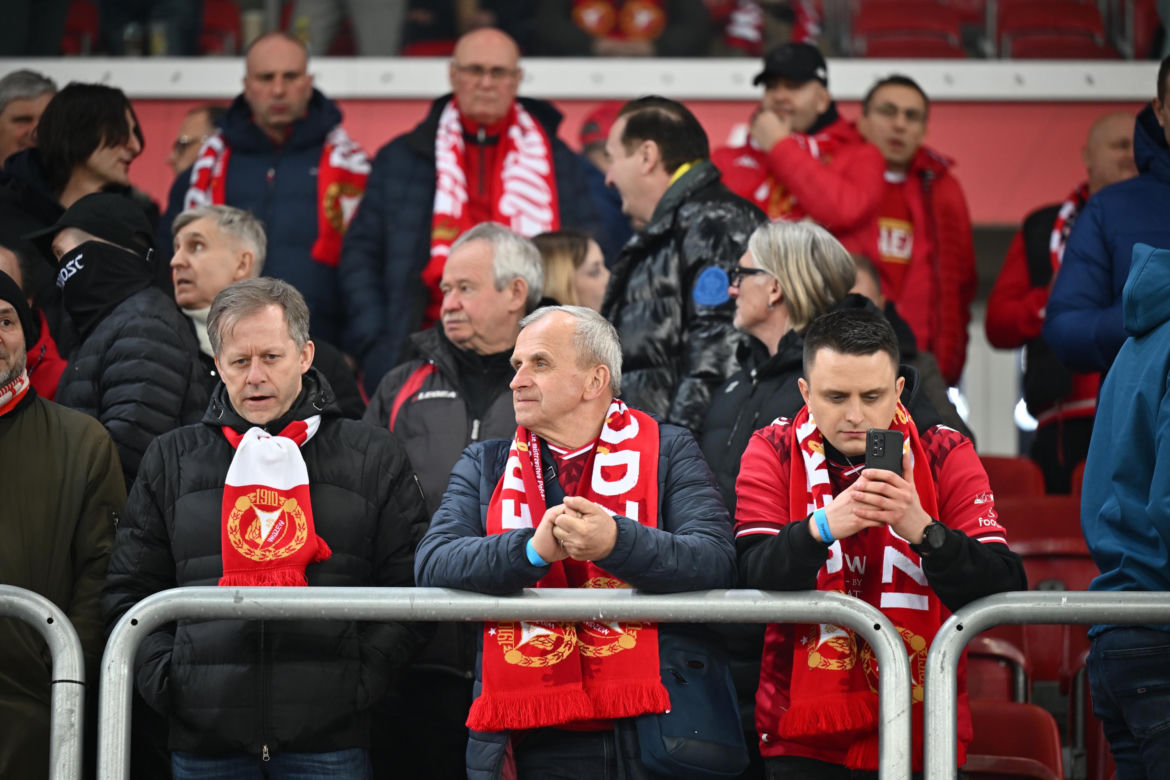 Widzew Łódź - Lech Poznań: Zdjęcia kibiców i zawodników z meczu 24. kolejki PKO BP Ekstraklasy