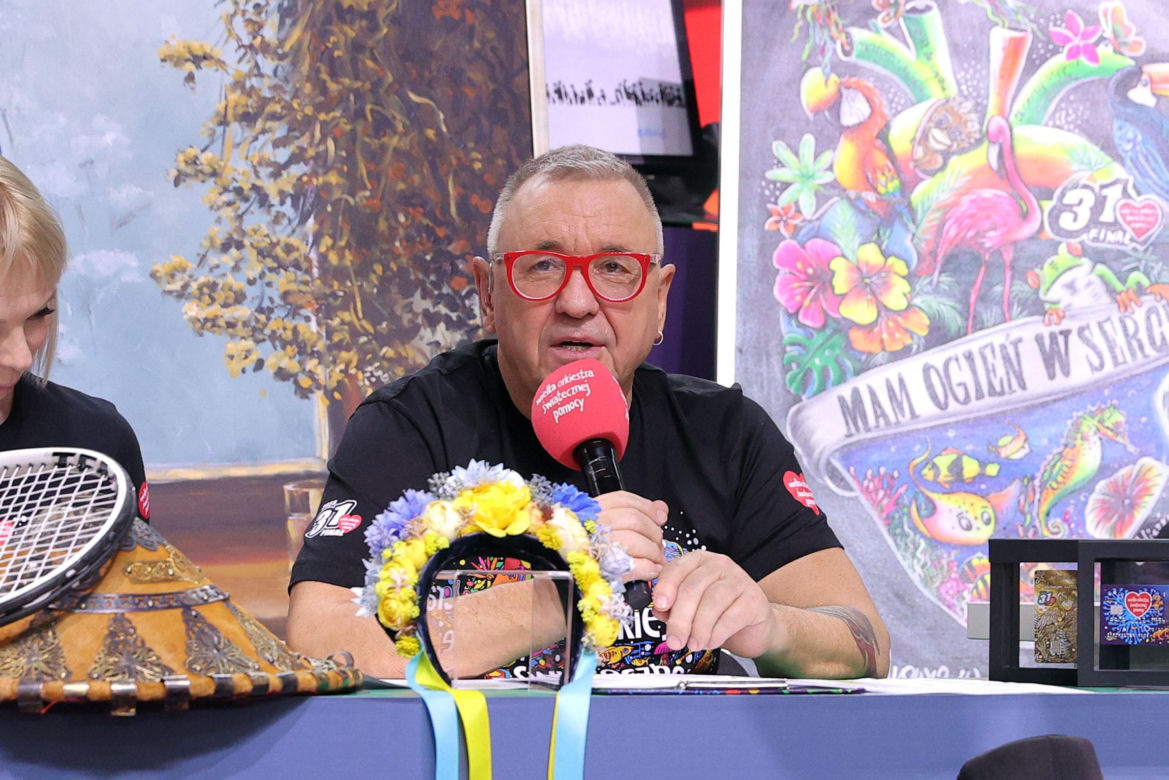 Jerzy Owsiak w koszulce Ruchu Chorzów