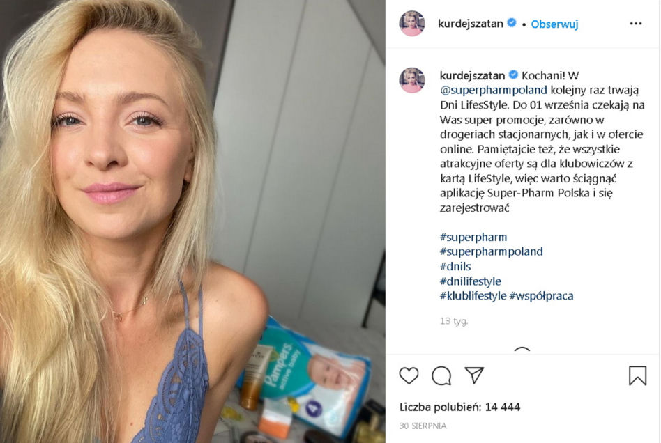 Tyle Kurdej-Szatan zarabia na Instagramie