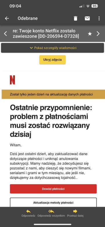 fałszywy e-mail